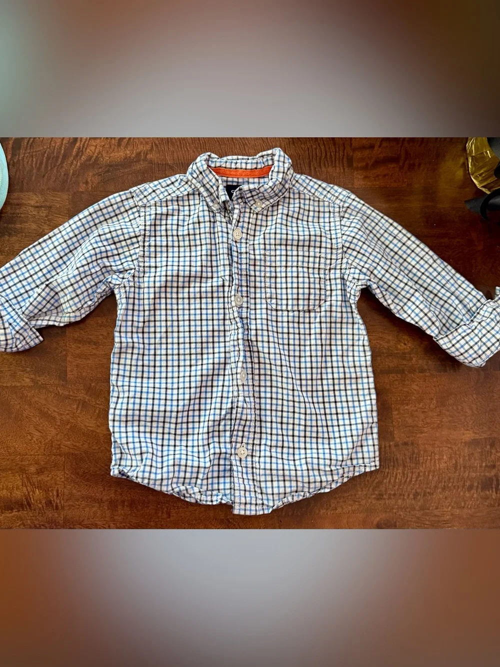 💙 Carter's Plaid Button Down Shirt 3T Boys Long Sleeve 👔✨